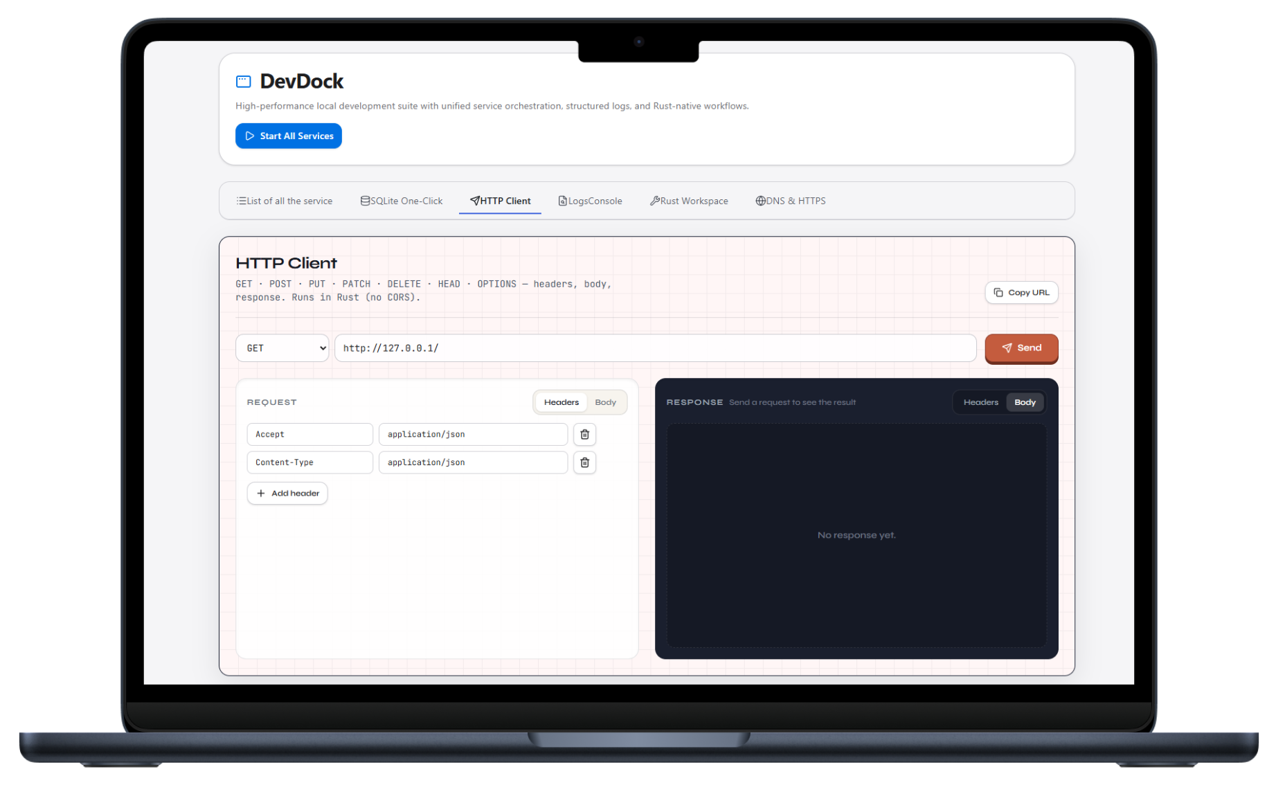 DevDock configuration or detail view